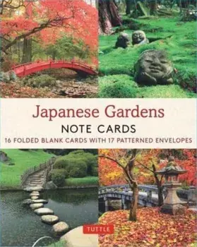 Japanese Gardens, 16 Note Cards. 16 Different Blank Cards with Envelopes in a Keepsake Box!/***