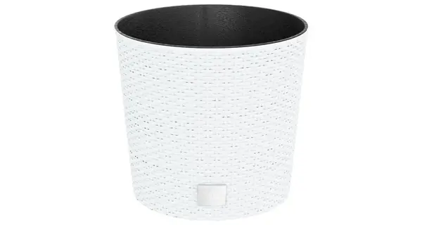 Jardiniera cu interior detasabil, alb, 15 / 15,3 l, pp ratan