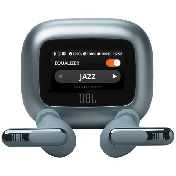 JBL Casti In-Ear JBL Live Beam 3, True Wireless, Bluetooth 5.3, Hi-Res, Smart Case, True Adaptive NC, Autonomie 48H, Multi-point, IP55, Albastru