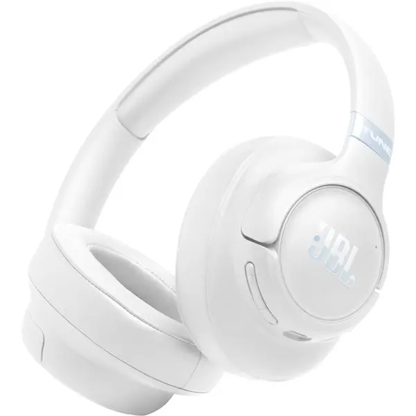 JBL Casti over-ear JBL Tune 780NC, Adaptive Noise Cancelling, Hi-Res Pure Bass Sound, Bluetooth 6.0, Conectare Multi-Point, Redare pana la 76 h, Alb