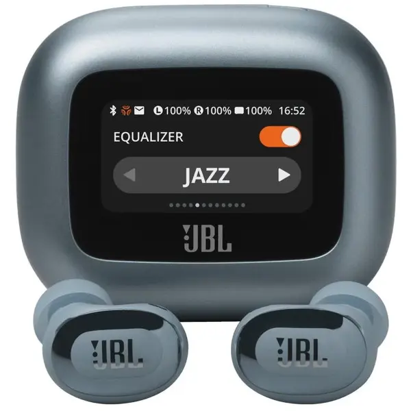 JBL Casti True Wireless In-Ear JBL Live Buds 3, JBLLIVEBUDS3BLU, Bluetooth, Ecran Touchscreen 1.45, ANC, 6 Microfoane, Personi-fi 3.0, IP55, Albastru