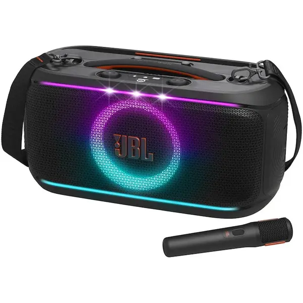 JBL Sistem audio portabil JBL Partybox On-The-Go 2, 100 W RMS, Bluetooth 5.4, Auracast, Microfon wireless inclus, Redare pana la 15 h, Negru