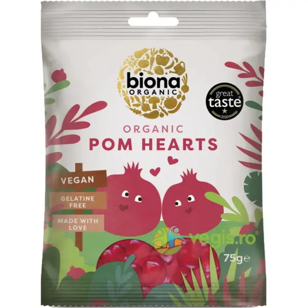 Jeleuri Inimioare cu Rodie fara Gluten Ecologice/Bio 75g