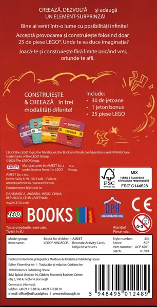 Jetoane cu activitati creative Lego Ninjago - Aventuri Ninja | Didactica Publishing House