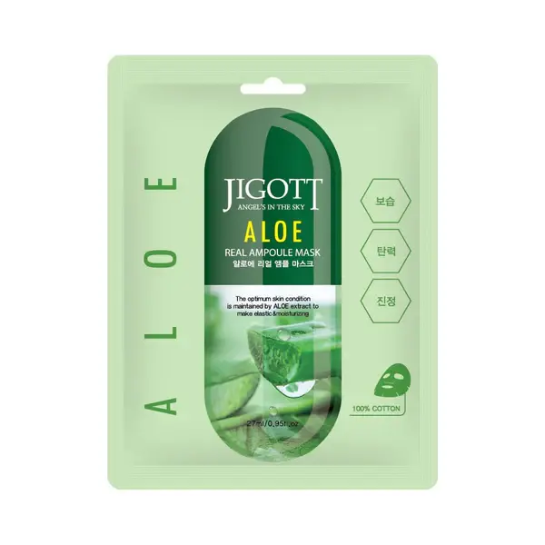 Jigott - Aloe Real Ampoule Face Mask, 27ml