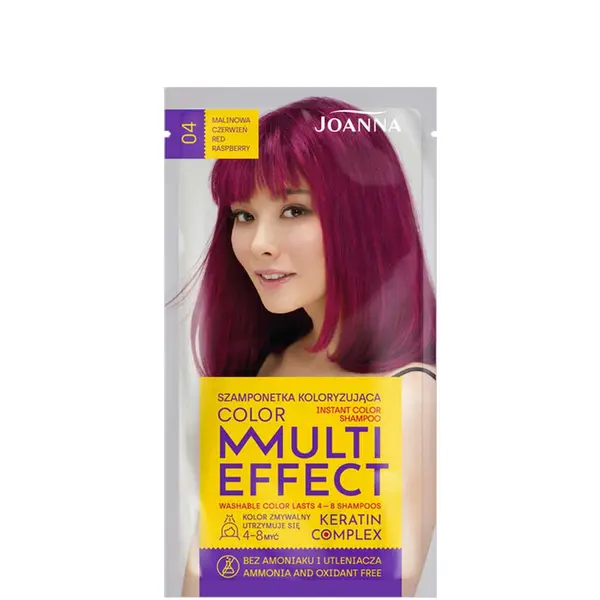 Joanna Multi Effect Instant Hair Color Shampoo 35g - 04 Raspberry Red
