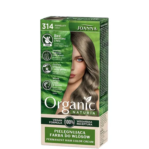 Joanna Naturia Organic Vegan Ammonia Free Permanent Hair Color Cream - 314 Grey