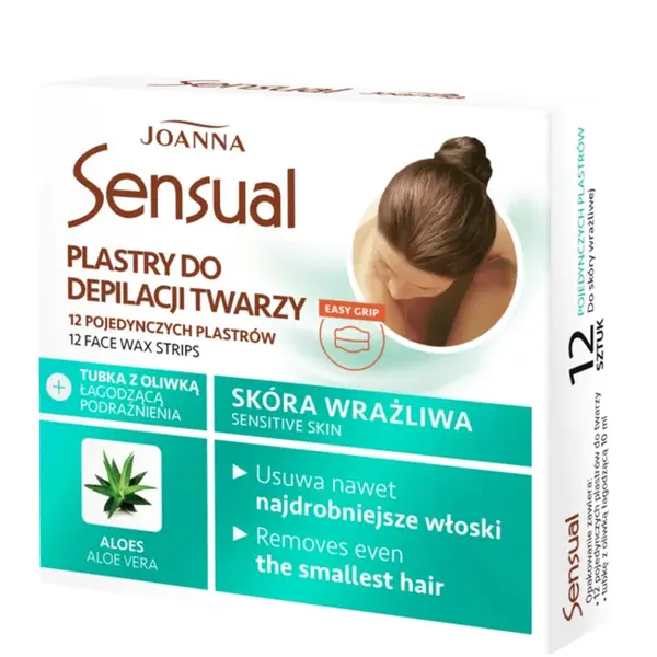 Joanna Sensual Depilatory Face Strips with Aloe Vera Extract (12 strips)