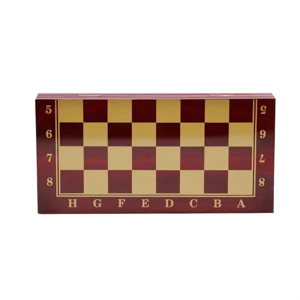 Joc 3 in 1 Sah, Dame si Table, cutie din lemn, inchidere magnetica, 40x40 cm