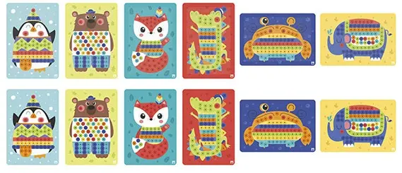 Joc creativ mozaic Eurekakids - Cu animale, 160 piese