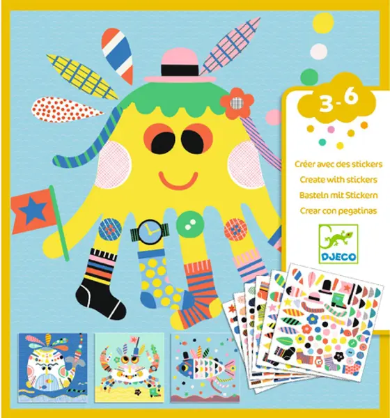 Joc cu stickere Djeco - Creaturi marine