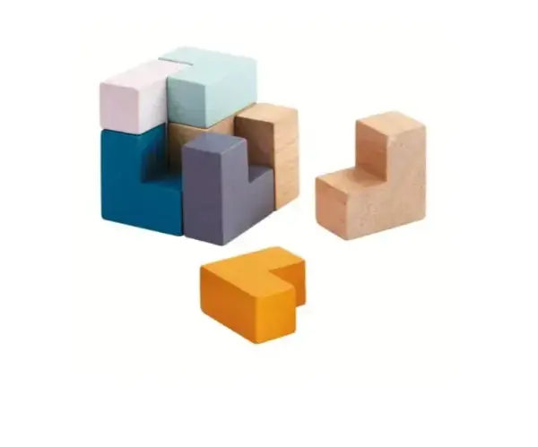 Joc Cub din lemn in cutie metalica. Joc Montessori din lemn - Default Title