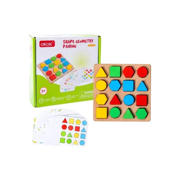 Joc de asociere a formelor geometrice din lemn, 3 ani+ - Default Title