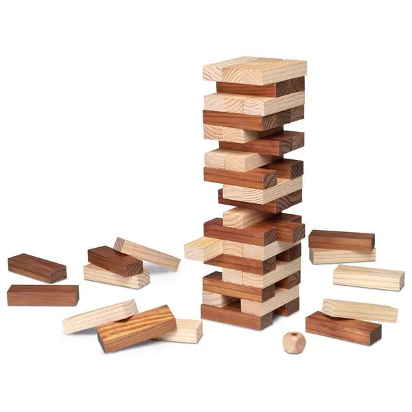 Joc de constructie - Turnul de lemn natural | Cayro