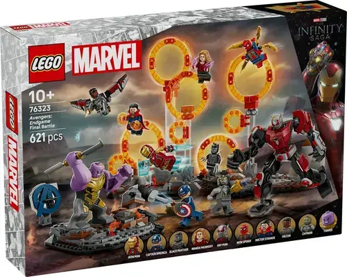Joc de constructii LEGO Marvel Super Heroes - Sfarsitul jocului Batalia finala, 621 piese