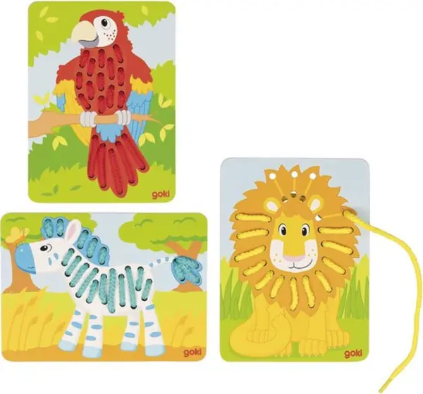 Joc de cusut - Animale, 3 piese | Goki