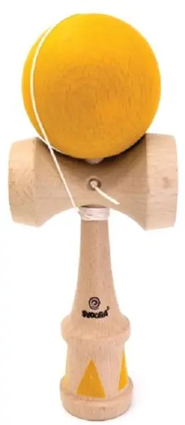 Joc de dexteritate din lemn Svoora - Kendama, galben