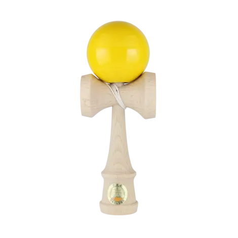 Joc de indemanare din lemn Kendama Ozora, 18 cm - Galben