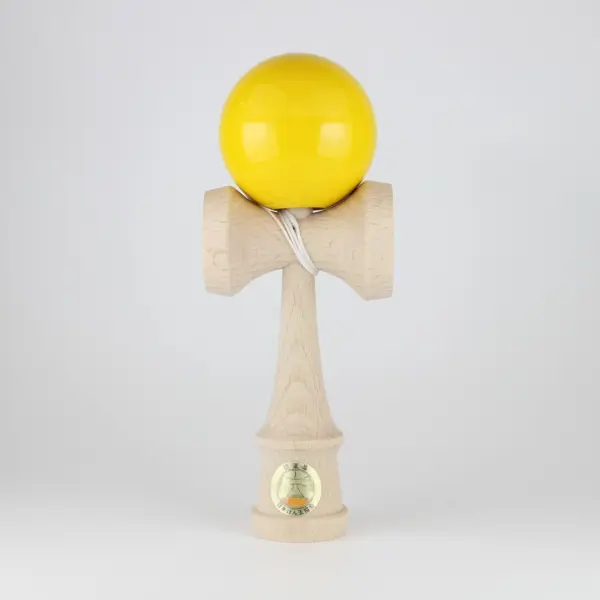 Joc de indemanare din lemn Kendama Ozora, 18 cm - Galben
