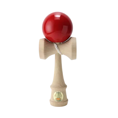 Joc de indemanare din lemn Kendama Ozora, 18 cm - Rosu