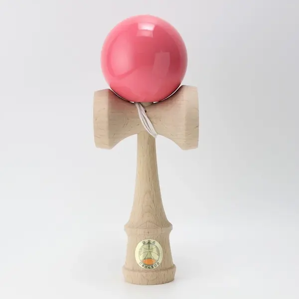 Joc de indemanare din lemn Kendama Ozora, 18 cm - Roz