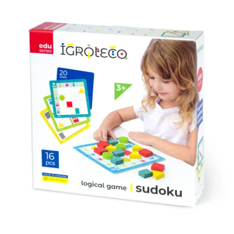 Joc de logica din lemn - Sudoku pentru copii, 16 piese