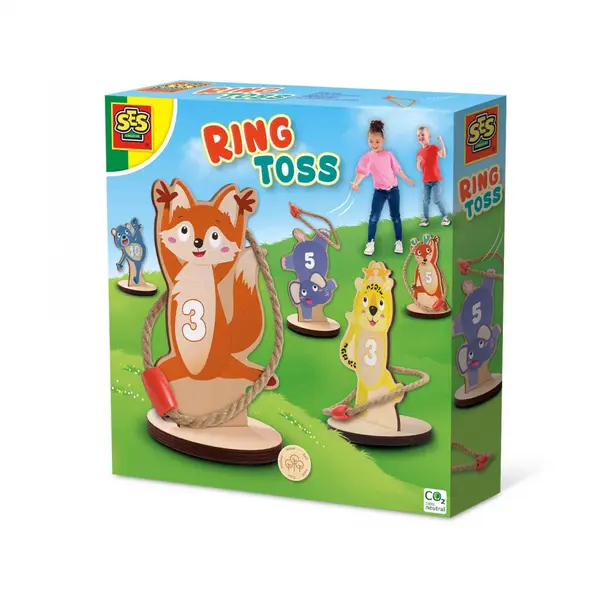 Joc de petrecere - Ring toss cu 5 figurine animale, +4 ani