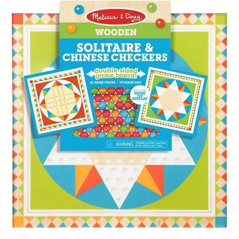 Joc de societate 2 in 1 Solitaire si Sah chinezesc - Melissa & Doug