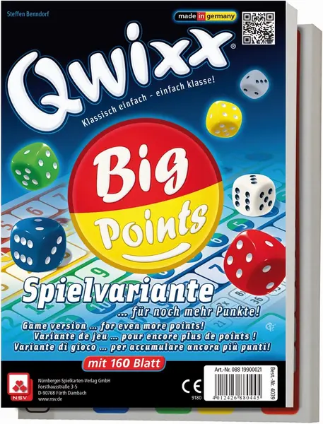 Joc de societate Qwixx: Big Points - Familial