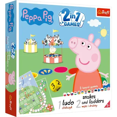Joc de societate Trefl 2 in 1 Peppa Pig, Ludo si Snakes and Ladders