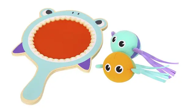 Joc din lemn cu paleta Tooky Toy - Prinde rechinul
