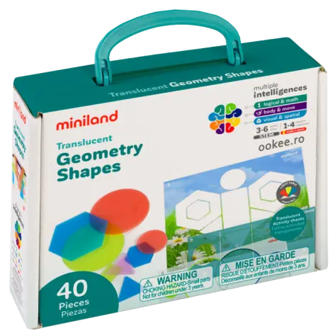 Joc educational Forme geometrice cu piese translucide