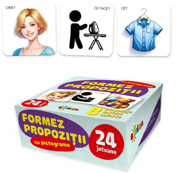Joc educativ - Formez prepozitii cu pictograme | Dorinta