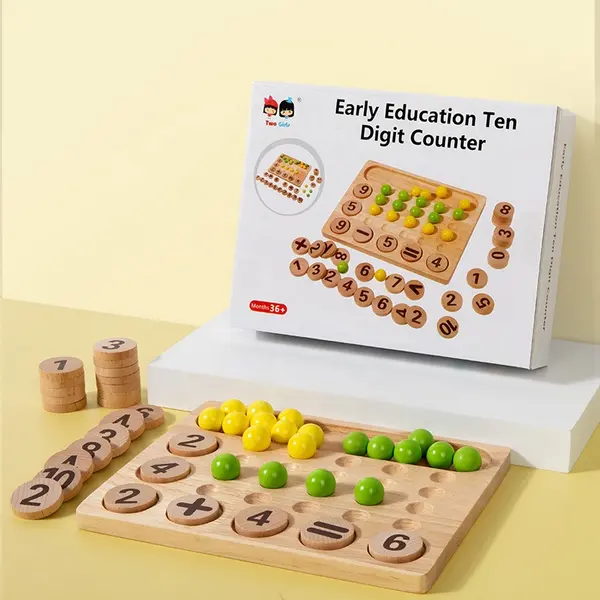 Joc educativ matematica - numarare cu bile si discuri cu cifre