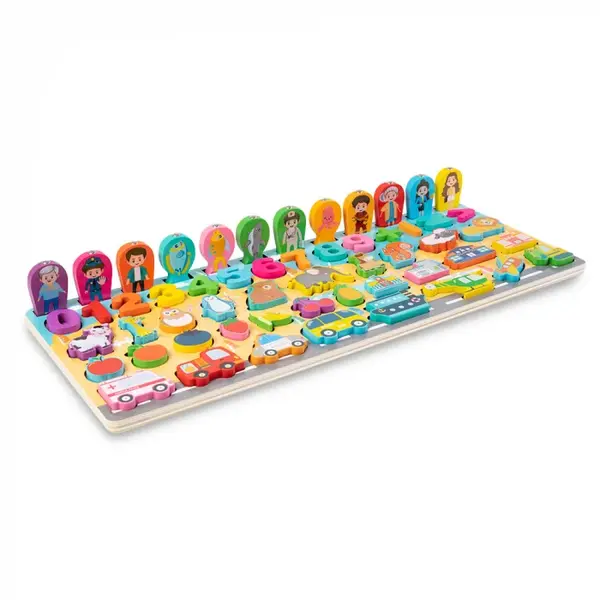 Joc Logaritmic 5 in 1 din Lemn de Numarare - Nurio
