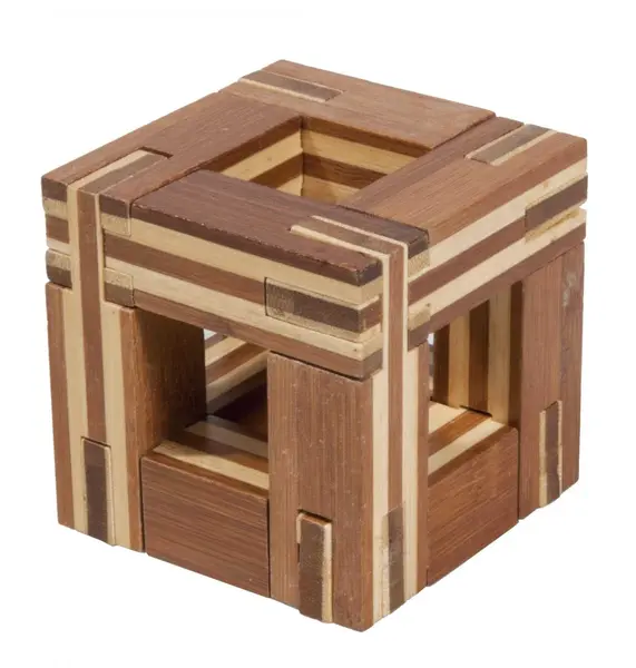 Joc logic IQ din lemn bambus Magic frame 8.5 cm