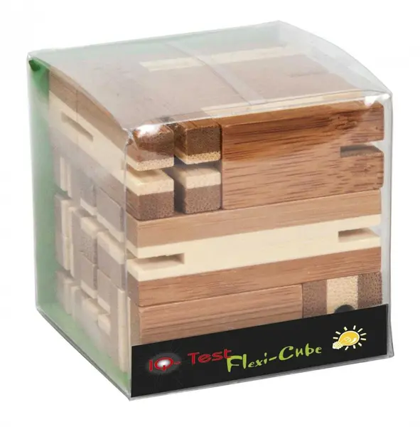 Joc logic puzzle 3D din bambus Flexi-cub 6 cm