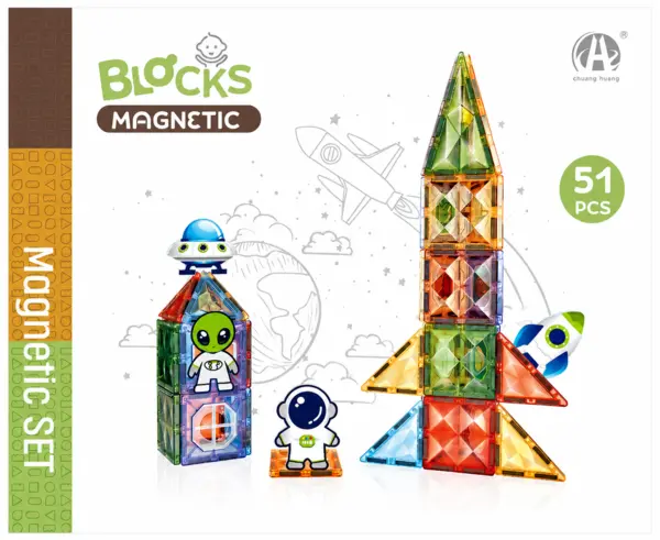 Joc magnetic Diamond - In spatiu 51 piese (7.5 cm)