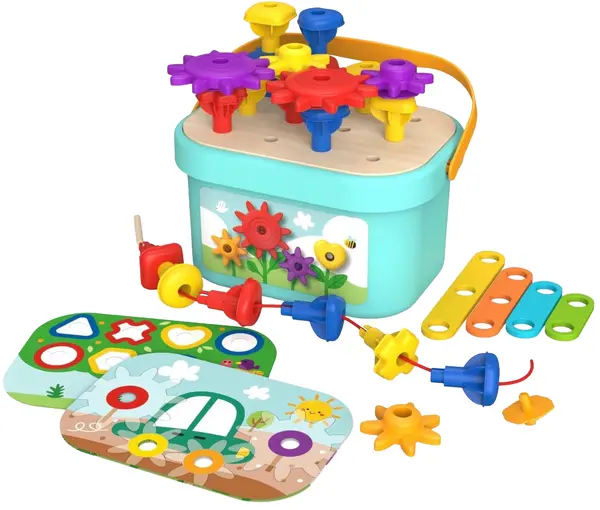 Joc pentru copii Tooky Toy - Mozaic și constructor într-o valiză, 49 de piese