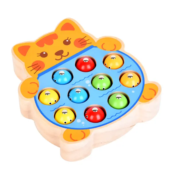 Joc pescuit din lemn - Pisicuta vesela ZukiToys.ro