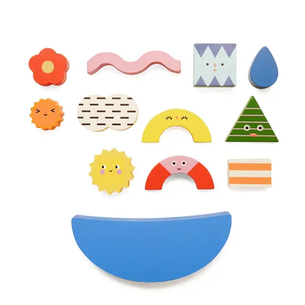 Joc - Teeter Totter Shapes Wood Balance Game | Kikkerland