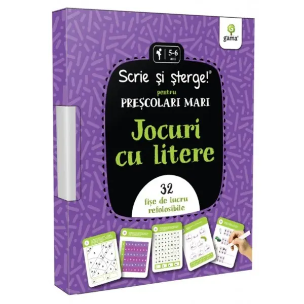 Jocuri cu litere, Prescolari mari, Scrie si sterge