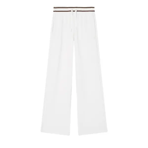 Jogger pants with contrasting trims white S