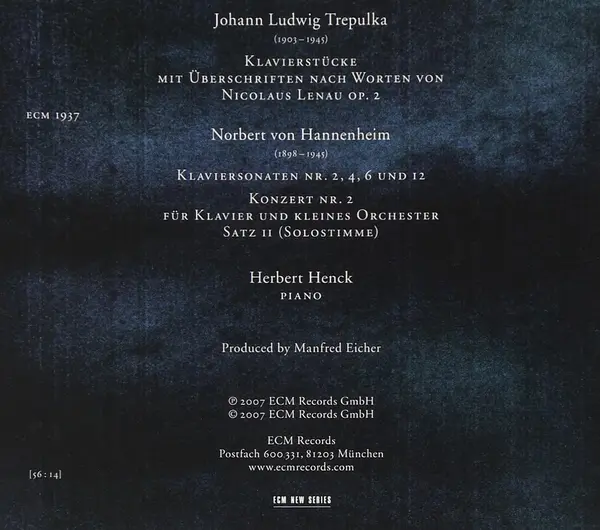 Johann Ludwig Trepulka / Norbert von Hannenheim: Klavierstucke Und Sonaten | Herbert Henck
