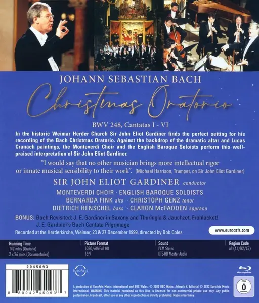 Johann Sebastian Bach: Christmas Oratorio (Blu-ray Disc) | John Eliot Gardiner, Monteverdi Choir, English Baroque Soloists, Claron McFadden, Bernarda Fink, Christoph Genz, Dietrich Henschel