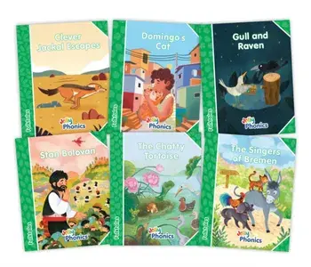 Jolly Phonics Folktales Green Readers (Level 3) Complete Set (1-6). in Precursive Letters (British English edition), Paperback/Louise Van-Pottelsberghe