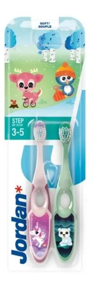 Jordan Set de periuțe de dinți pentru copii Step 2, 3-5 ani, sortiment