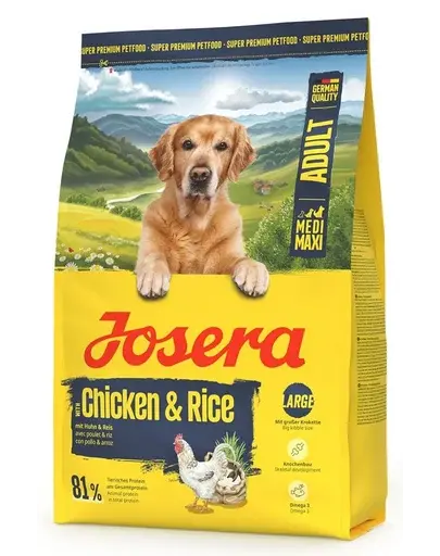 JOSERA Chicken with Rice Adult 3kg hrană pui și orez câini rase medii și mari