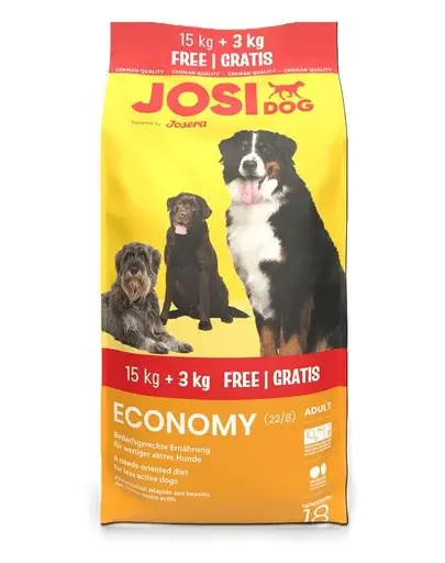 JOSERA JosiDog Economy hrană pentru câini 15kg + 3kg gratis