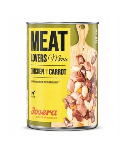 JOSERA Meatlovers menu Hrana umeda pentru caini, cu pui si morcov 800g